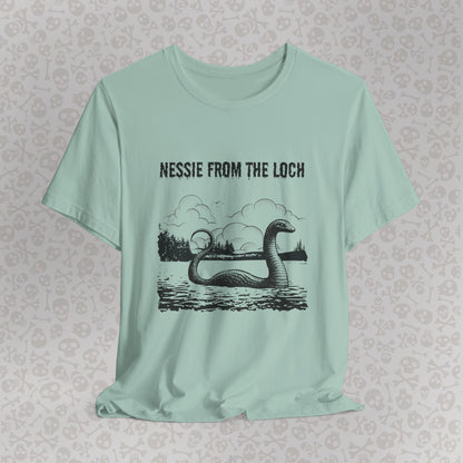 Nessie from the Loch Tee, Nessie Loch Ness Monster T-Shirt, Cryptid Tee, Unisex Jersey Short Sleeve Shirt, Loch Ness