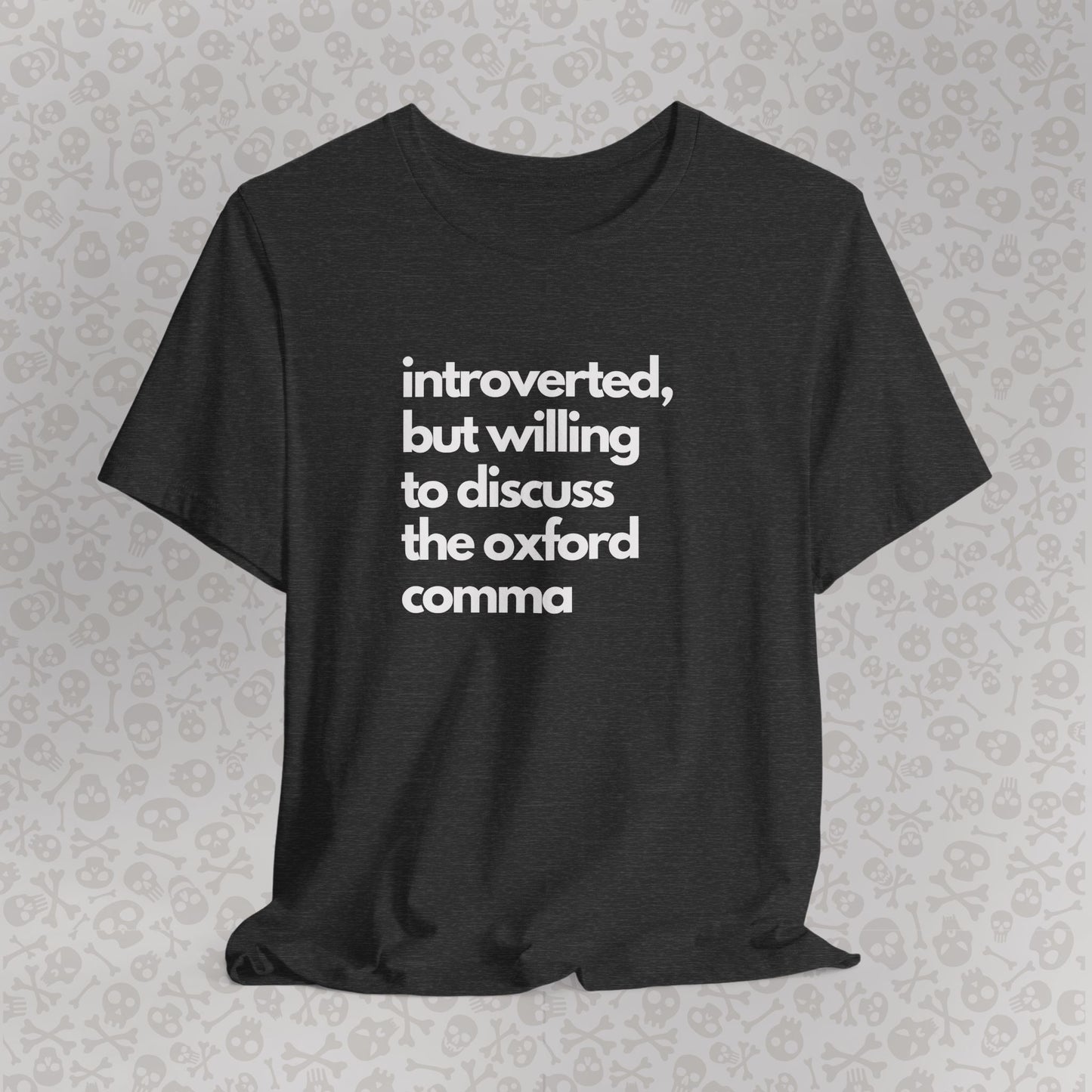 Oxford Comma Introvert Humor Tee - Gift for Book Lovers, Typography Tee