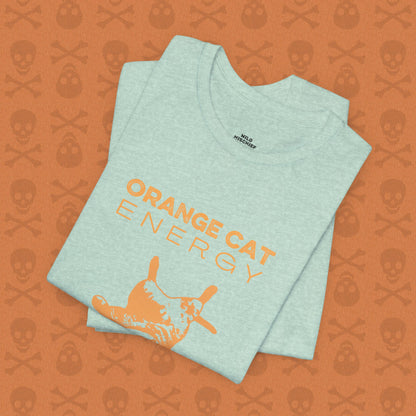 Orange Cat Energy T-Shirt | Funny Cat Shirt | Cute Cat Lover Gift | Lazy Cat Graphic Tee | Orange Cat Mom Shirt | Pet Humor Tee