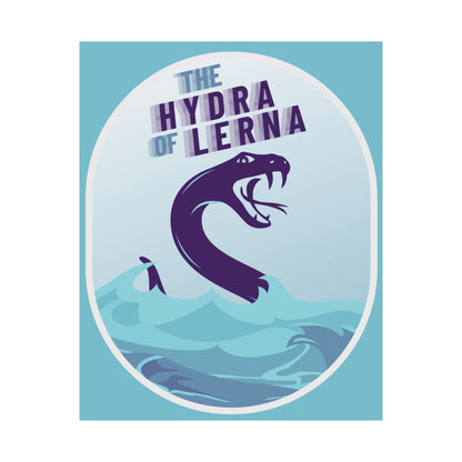 Mystical Hydra of Lerna Poster, Mythology Art Print, Home Decor, Blue Wall Art, Gift for Mythology Lovers, Cryptids Print, Serpent Poster