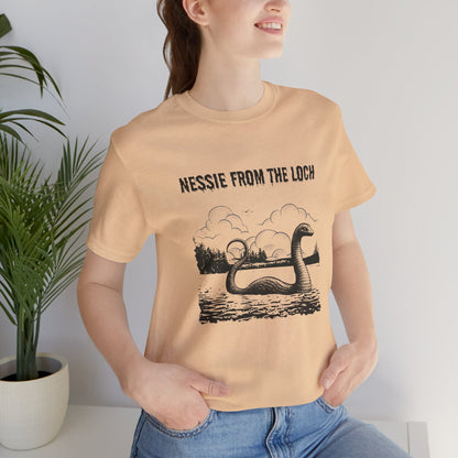 Nessie from the Loch Tee, Nessie Loch Ness Monster T-Shirt, Cryptid Tee, Unisex Jersey Short Sleeve Shirt, Loch Ness