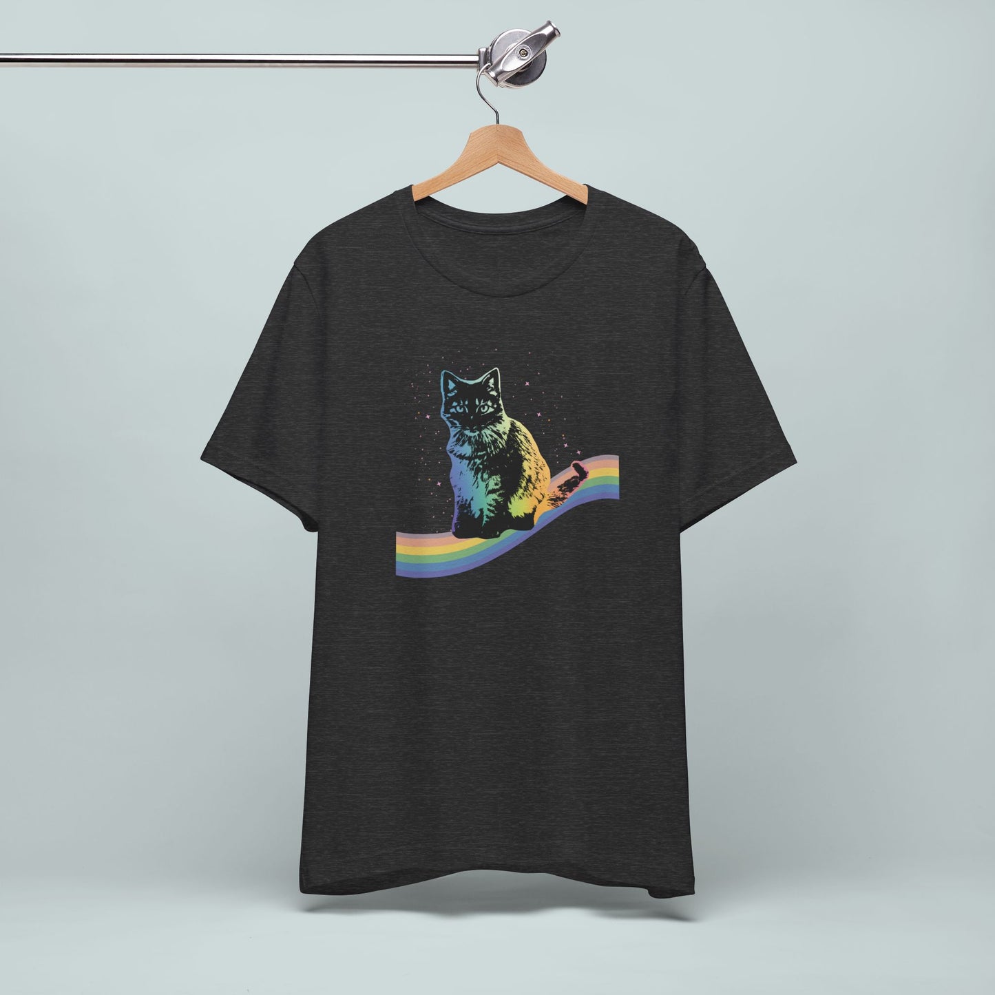Rainbow Cat Unisex Tee, LGBTQ Pride Shirt, Colorful Kitty T-Shirt, Gay Pride Apparel, Cat Lover Gift