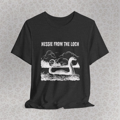 Nessie from the Loch Tee, Nessie Loch Ness Monster T-Shirt, Cryptid Tee, Unisex Jersey Short Sleeve Shirt, Loch Ness