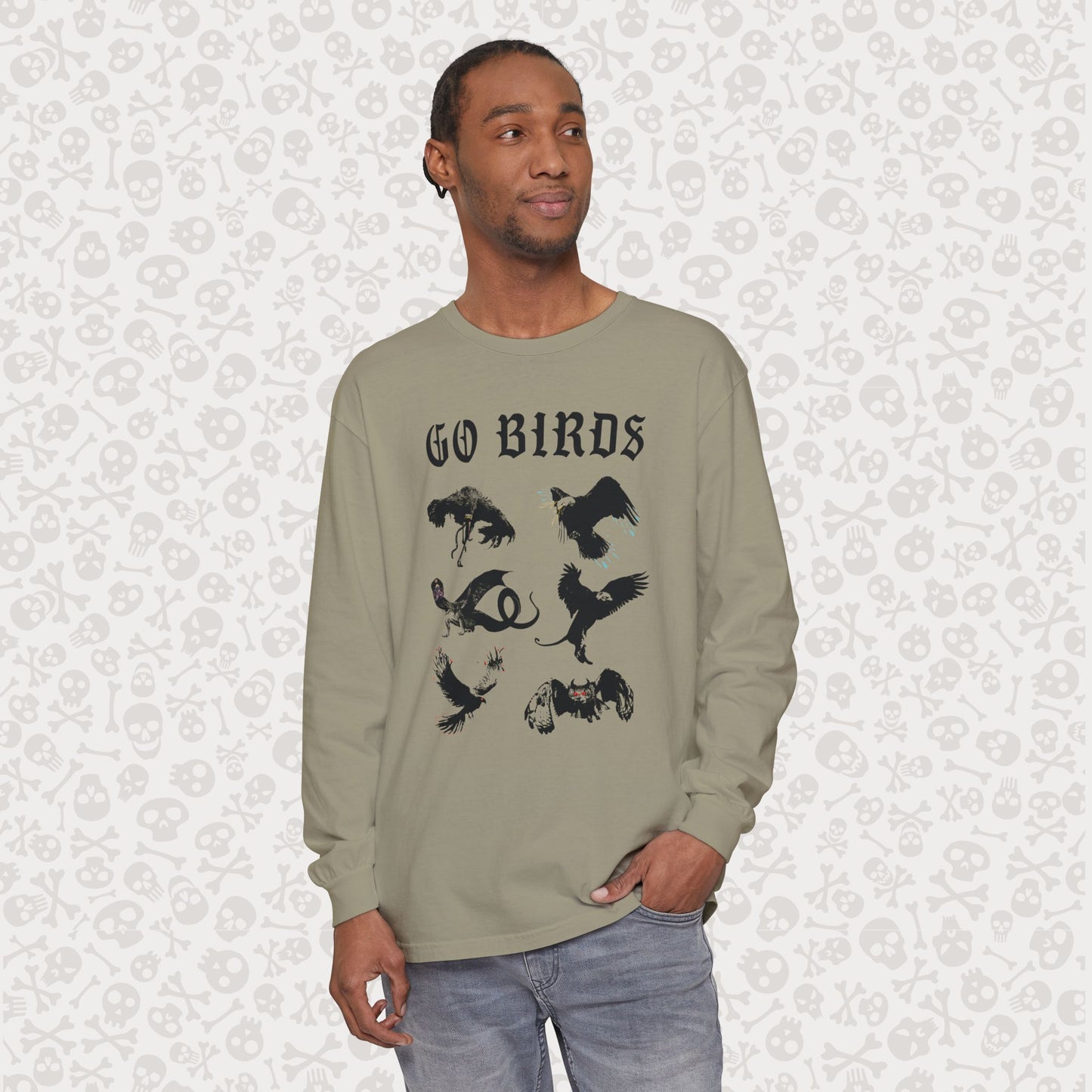 Go Birds Cryptids Long Sleeve Shirt, Bird Cryptid Shirt, Snallygaster, Griffin, Phoenix, Devil Bird, Terror Bird, Philadelphia Shirt