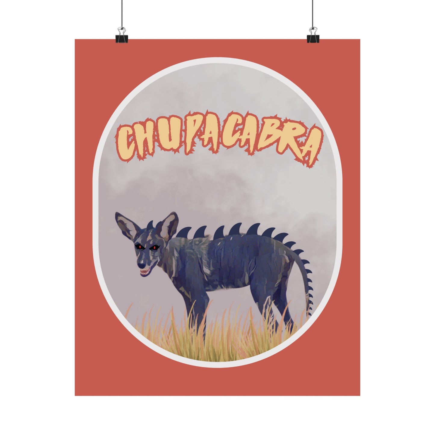 Chupacabra Art Print Poster, Quirky Wall Decor, Cryptids Lover Gift, Unique Home Decoration, Mythical Creature Art, Fun Artwork, Cryptids