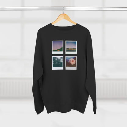 Nature Polaroids Sweatshirt, Colorful Nostalgic Polaroids Long-sleeve, Unisex Crewneck, Outdoor Adventure Fashion, Earthy Vibes Top, Retro