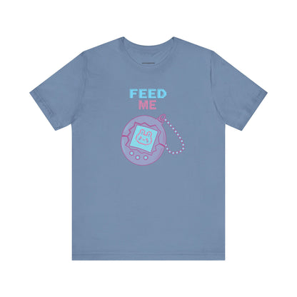 90s "Feed Me" Tamagotchi T-Shirt, Virtual Pet Nostalgia, Unisex Tee, Retro Video Game Shirt, Vintage Gamer Gift, 1990s Pop Culture Top