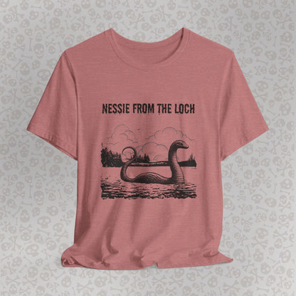 Nessie from the Loch Tee, Nessie Loch Ness Monster T-Shirt, Cryptid Tee, Unisex Jersey Short Sleeve Shirt, Loch Ness