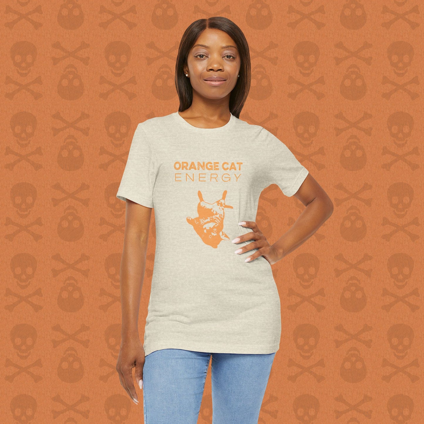 Orange Cat Energy T-Shirt | Funny Cat Shirt | Cute Cat Lover Gift | Lazy Cat Graphic Tee | Orange Cat Mom Shirt | Pet Humor Tee