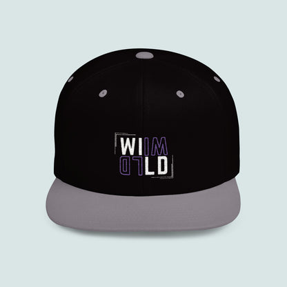 Wild Mischief "Wild" Flat Bill Snapback Hat | Stylish Casual Cap, Perfect for Streetwear, Events, Sports, Gift Ideas, WIMOLD Design