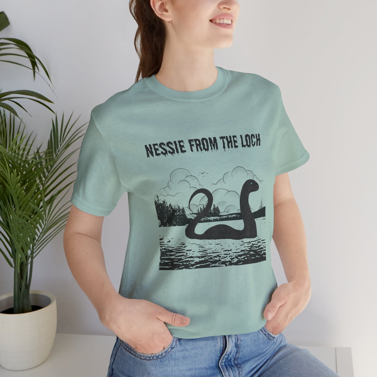 Camiseta de Nessie del Lago, camiseta de Nessie del Monstruo del Lago Ness, camiseta Cryptid, camiseta unisex de manga corta, Lago Ness