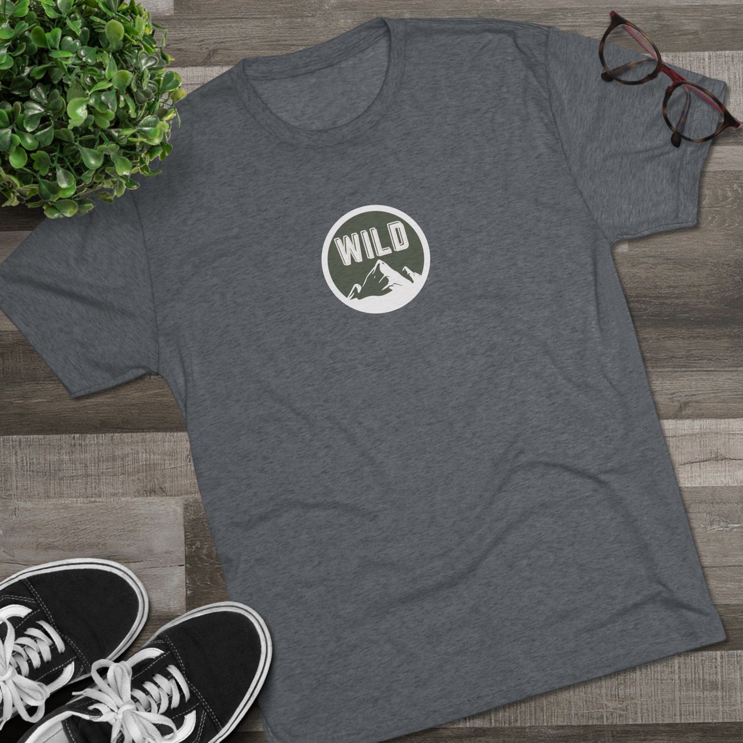 WILD Mountain Adventure Unisex Tri-Blend Crew Tee, Outdoor Shirt, Hiking Apparel, Nature Lover Gift, Camping Tee, Casual Wear