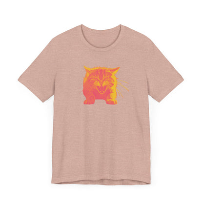 Angry Cat T-Shirt, Vibrant Color Combinations - Unisex Tee, Funny Graphic Shirt, Cat Lover Gift, Cool Tee