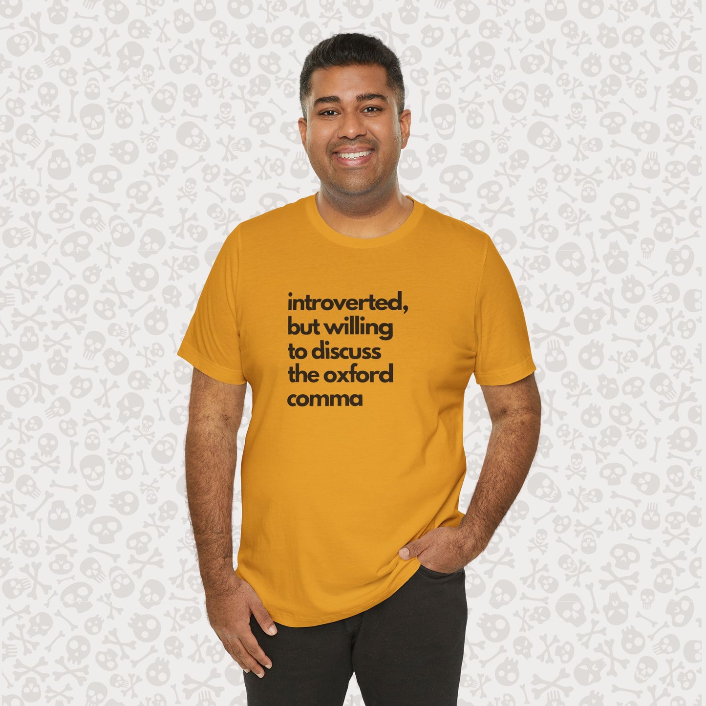 Oxford Comma Introvert Humor Tee - Gift for Book Lovers, Typography Tee