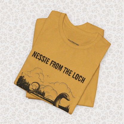 Nessie from the Loch Tee, Nessie Loch Ness Monster T-Shirt, Cryptid Tee, Unisex Jersey Short Sleeve Shirt, Loch Ness