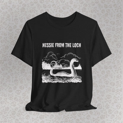Nessie from the Loch Tee, Nessie Loch Ness Monster T-Shirt, Cryptid Tee, Unisex Jersey Short Sleeve Shirt, Loch Ness