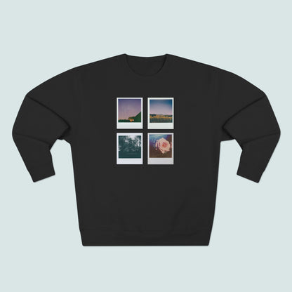 Nature Polaroids Sweatshirt, Colorful Nostalgic Polaroids Long-sleeve, Unisex Crewneck, Outdoor Adventure Fashion, Earthy Vibes Top, Retro