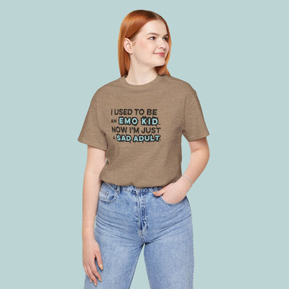 Former Emo Kid T-Shirt, Unisex Short Sleeve Tee, Gift for Sad Adults, Emo Fashion Tee, Casual Everyday Wear, Funny T-Shirt