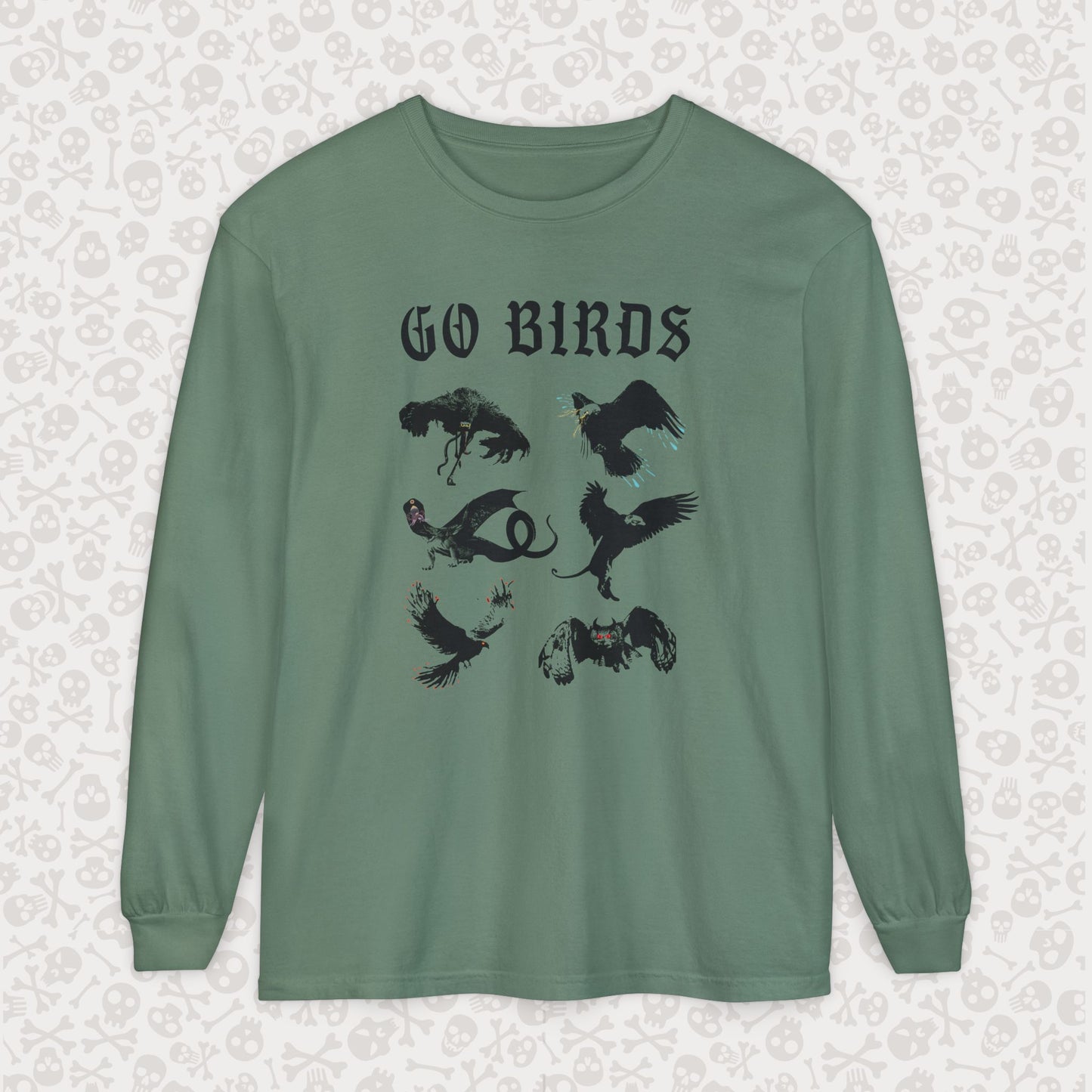 Go Birds Cryptids Long Sleeve Shirt, Bird Cryptid Shirt, Snallygaster, Griffin, Phoenix, Devil Bird, Terror Bird, Philadelphia Shirt