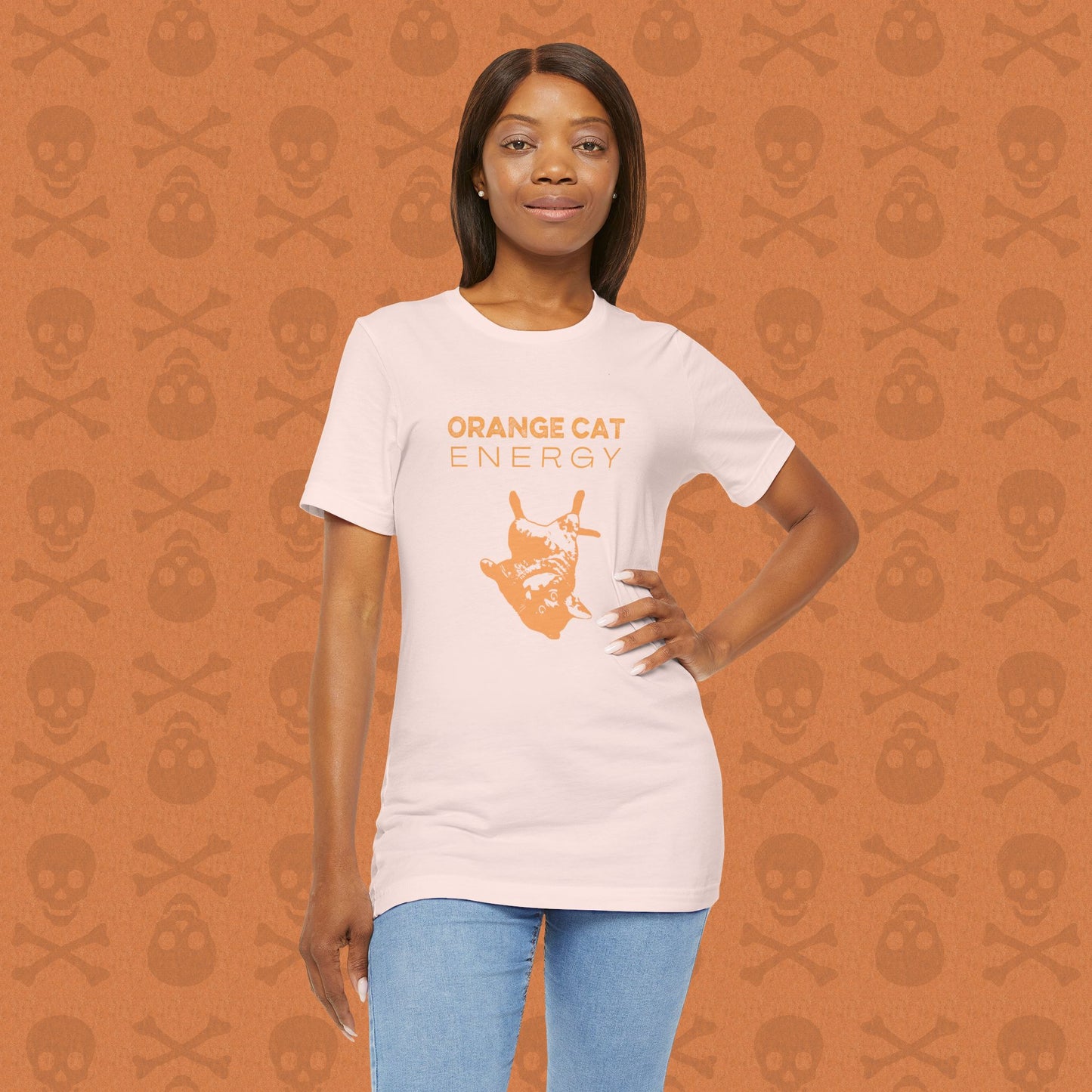 Orange Cat Energy T-Shirt | Funny Cat Shirt | Cute Cat Lover Gift | Lazy Cat Graphic Tee | Orange Cat Mom Shirt | Pet Humor Tee