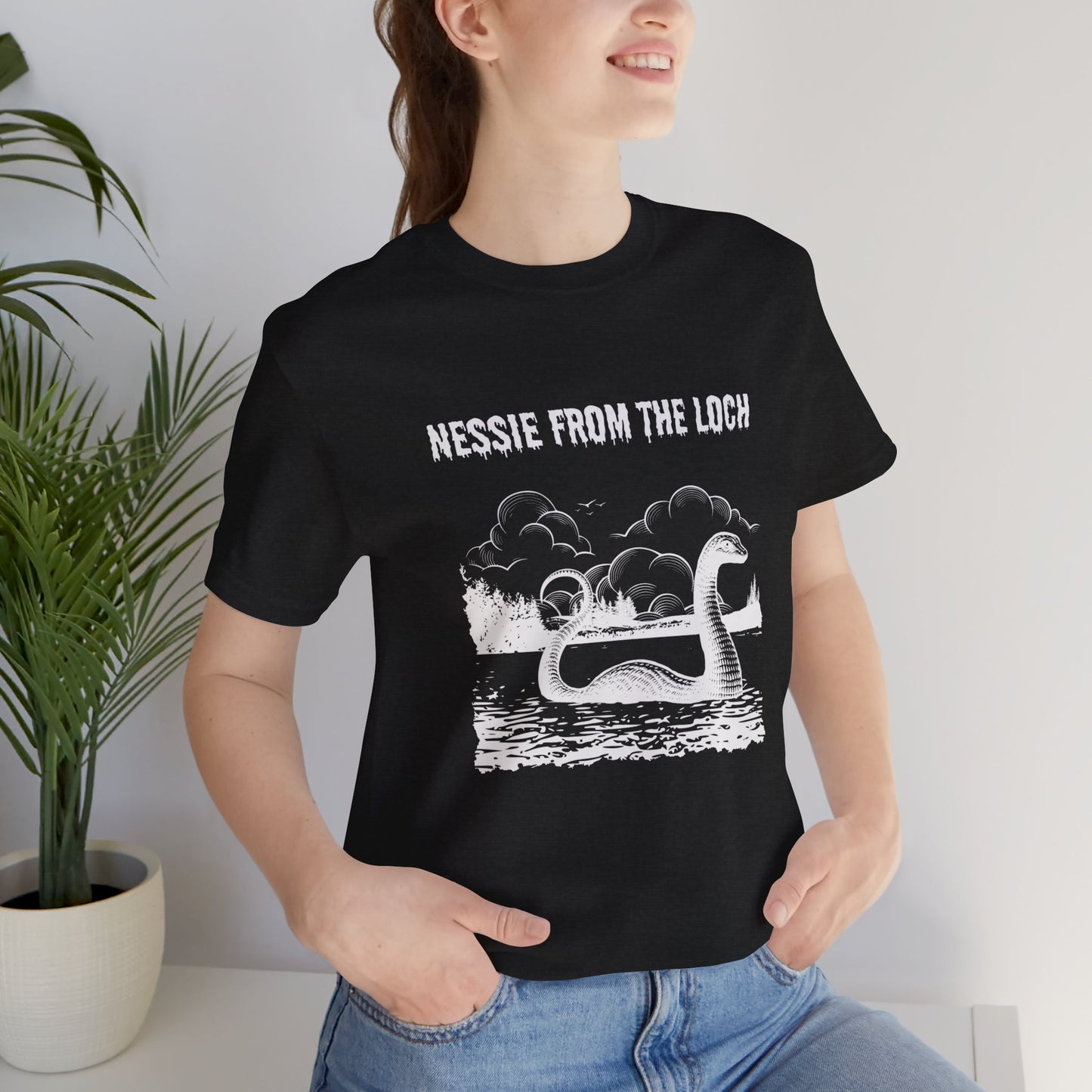 Nessie from the Loch Tee, Nessie Loch Ness Monster T-Shirt, Cryptid Tee, Unisex Jersey Short Sleeve Shirt, Loch Ness