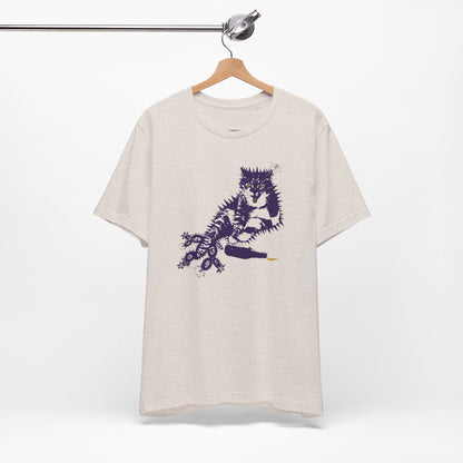 Cactus Cat Cryptid T-Shirt, Desert Mythical Creature Tee, Unisex Graphic Shirt, Succulent Kitty Apparel, Southwest Animal Top, Drunk Cat