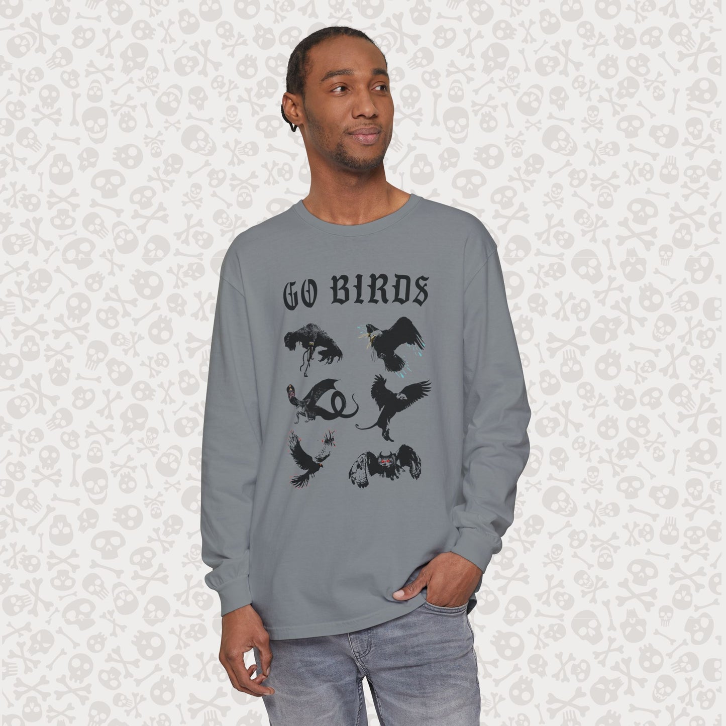 Go Birds Cryptids Long Sleeve Shirt, Bird Cryptid Shirt, Snallygaster, Griffin, Phoenix, Devil Bird, Terror Bird, Philadelphia Shirt