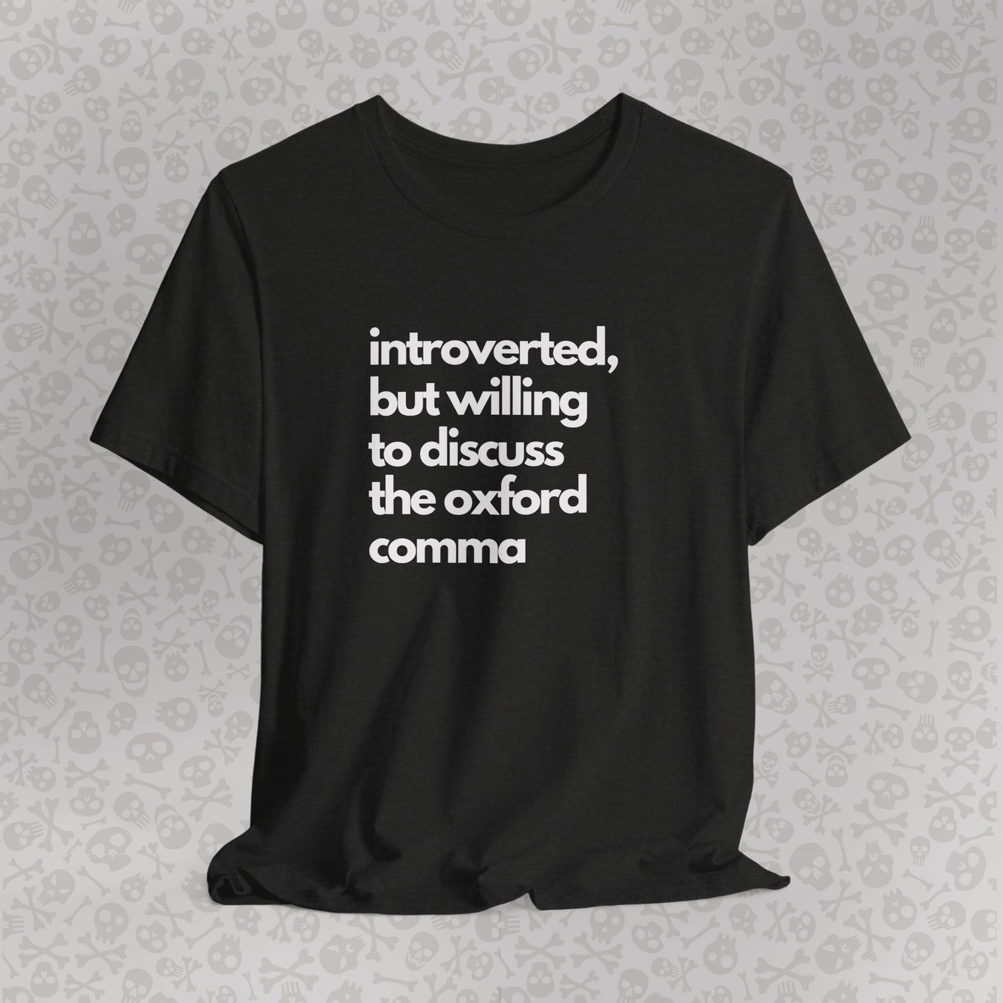Oxford Comma Introvert Humor Tee - Gift for Book Lovers, Typography Tee