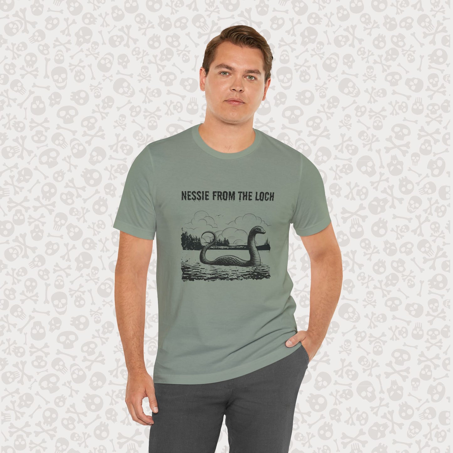 Nessie from the Loch Tee, Nessie Loch Ness Monster T-Shirt, Cryptid Tee, Unisex Jersey Short Sleeve Shirt, Loch Ness