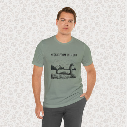 Nessie from the Loch Tee, Nessie Loch Ness Monster T-Shirt, Cryptid Tee, Unisex Jersey Short Sleeve Shirt, Loch Ness