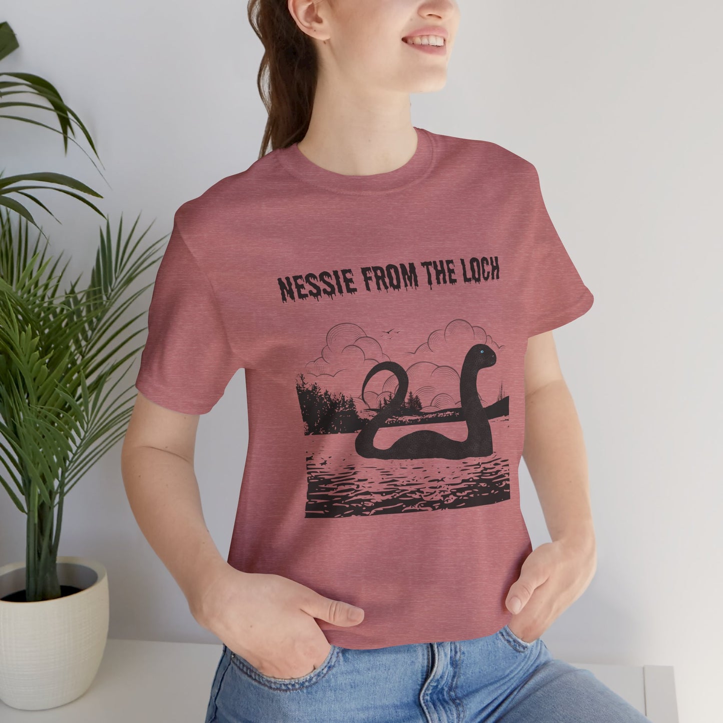 Camiseta de Nessie del Lago, camiseta de Nessie del Monstruo del Lago Ness, camiseta Cryptid, camiseta unisex de manga corta, Lago Ness