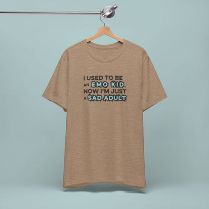 Former Emo Kid T-Shirt, Unisex Short Sleeve Tee, Gift for Sad Adults, Emo Fashion Tee, Casual Everyday Wear, Funny T-Shirt