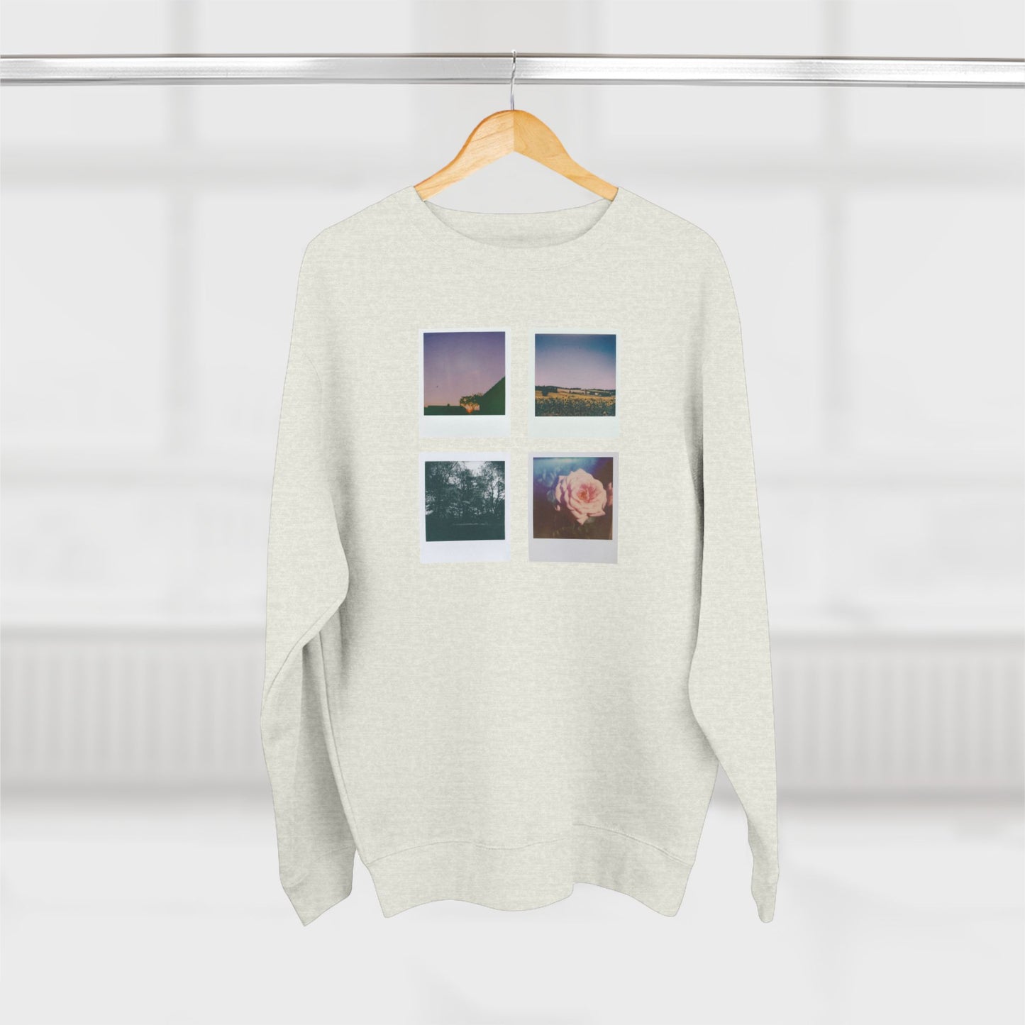 Nature Polaroids Sweatshirt, Colorful Nostalgic Polaroids Long-sleeve, Unisex Crewneck, Outdoor Adventure Fashion, Earthy Vibes Top, Retro