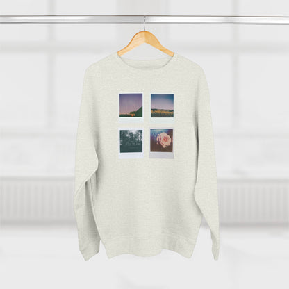 Nature Polaroids Sweatshirt, Colorful Nostalgic Polaroids Long-sleeve, Unisex Crewneck, Outdoor Adventure Fashion, Earthy Vibes Top, Retro