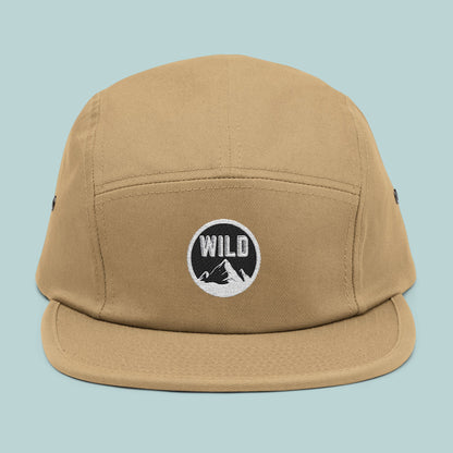 WILD embroidered 5 Panel Cap, Outdoor Cap for Adventure Lovers, Hiking Hat, Stylish Casual Wear, Gift for Nature Enthusiasts