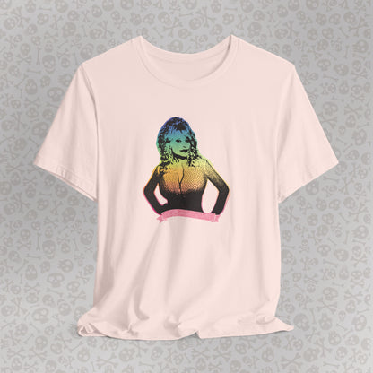 Rainbow Dolly Parton Tee, Dolly Pride Shirt, Unisex Graphic T-Shirt, Music Fan Gift, Concert Apparel, Gay Country Western Clothing