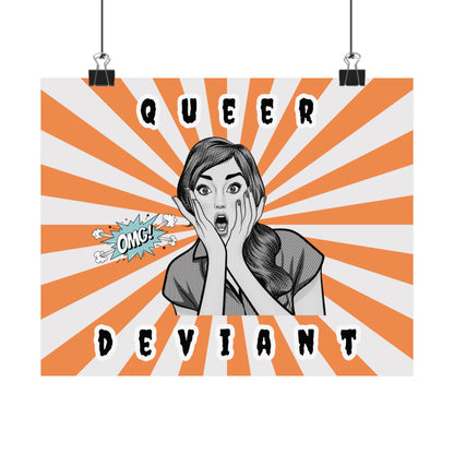 Queer Deviant Matte Horizontal Print Poster - Bold Comic Art for LGBTQ+ Celebration