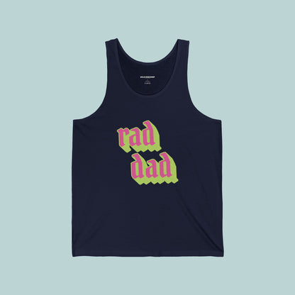 Rad Dad Jersey Tank - Perfect for Father's Day, Gifts for Dad, Summer Casual Wear, Family Gatherings, Trendy Father Apparel, 90s aesthetic