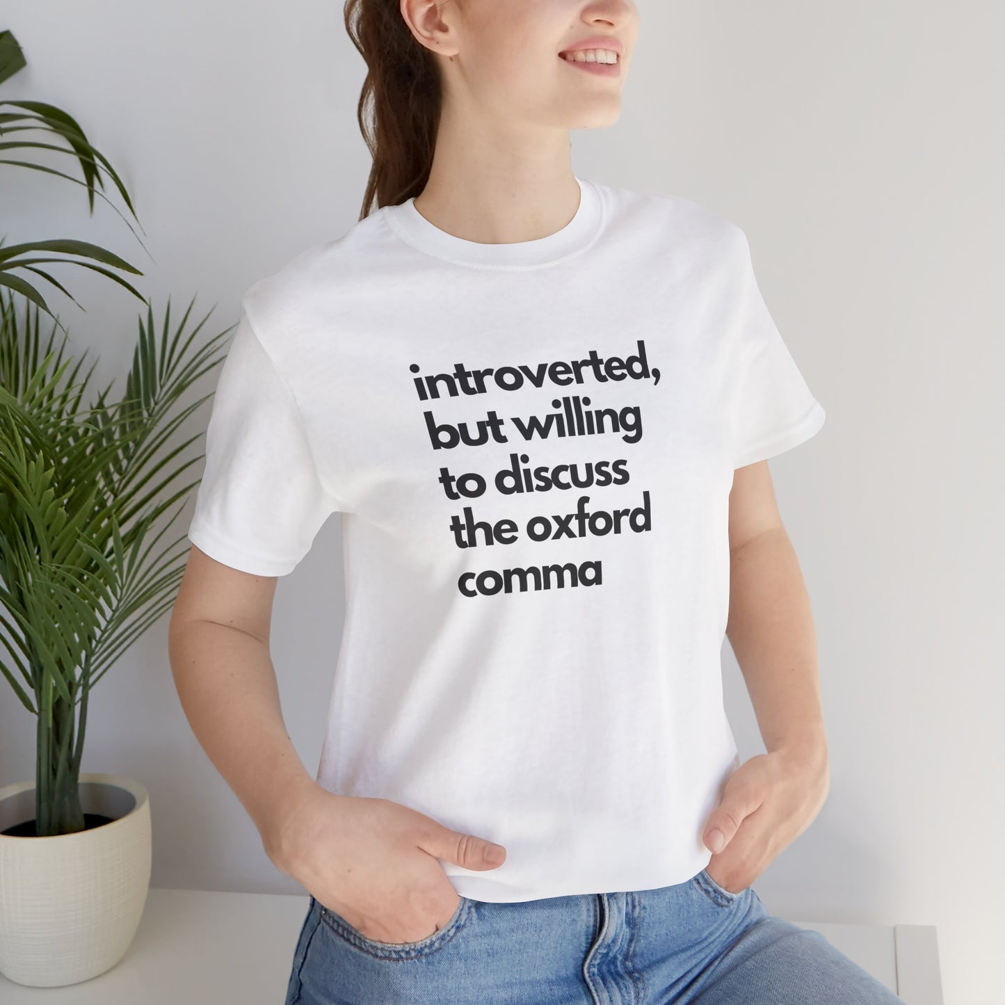 Oxford Comma Introvert Humor Tee - Gift for Book Lovers, Typography Tee