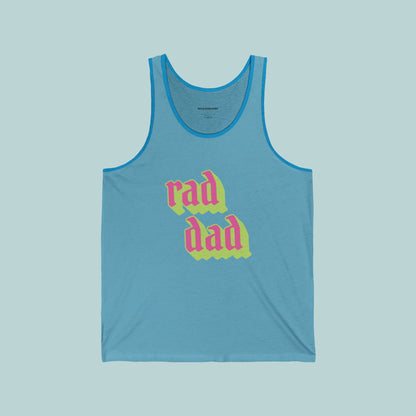 Rad Dad Jersey Tank - Perfect for Father's Day, Gifts for Dad, Summer Casual Wear, Family Gatherings, Trendy Father Apparel, 90s aesthetic