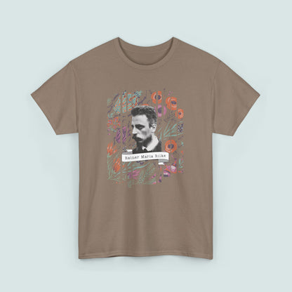 Rainer Maria Rilke Poetry Tee, Literary T-Shirt, Poetry Gift, Poet T-Shirt, Writer Gift, Floral