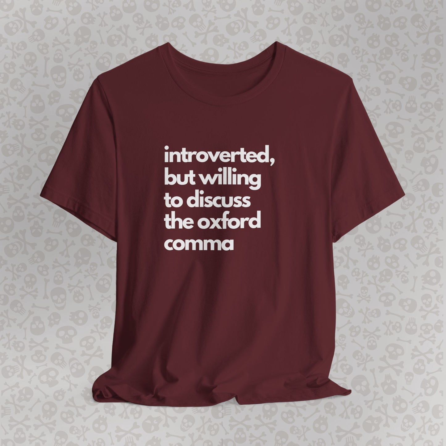 Oxford Comma Introvert Humor Tee - Gift for Book Lovers, Typography Tee