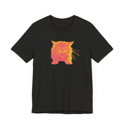 Angry Cat T-Shirt, Vibrant Color Combinations - Unisex Tee, Funny Graphic Shirt, Cat Lover Gift, Cool Tee