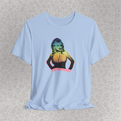 Rainbow Dolly Parton Tee, Dolly Pride Shirt, Unisex Graphic T-Shirt, Music Fan Gift, Concert Apparel, Gay Country Western Clothing