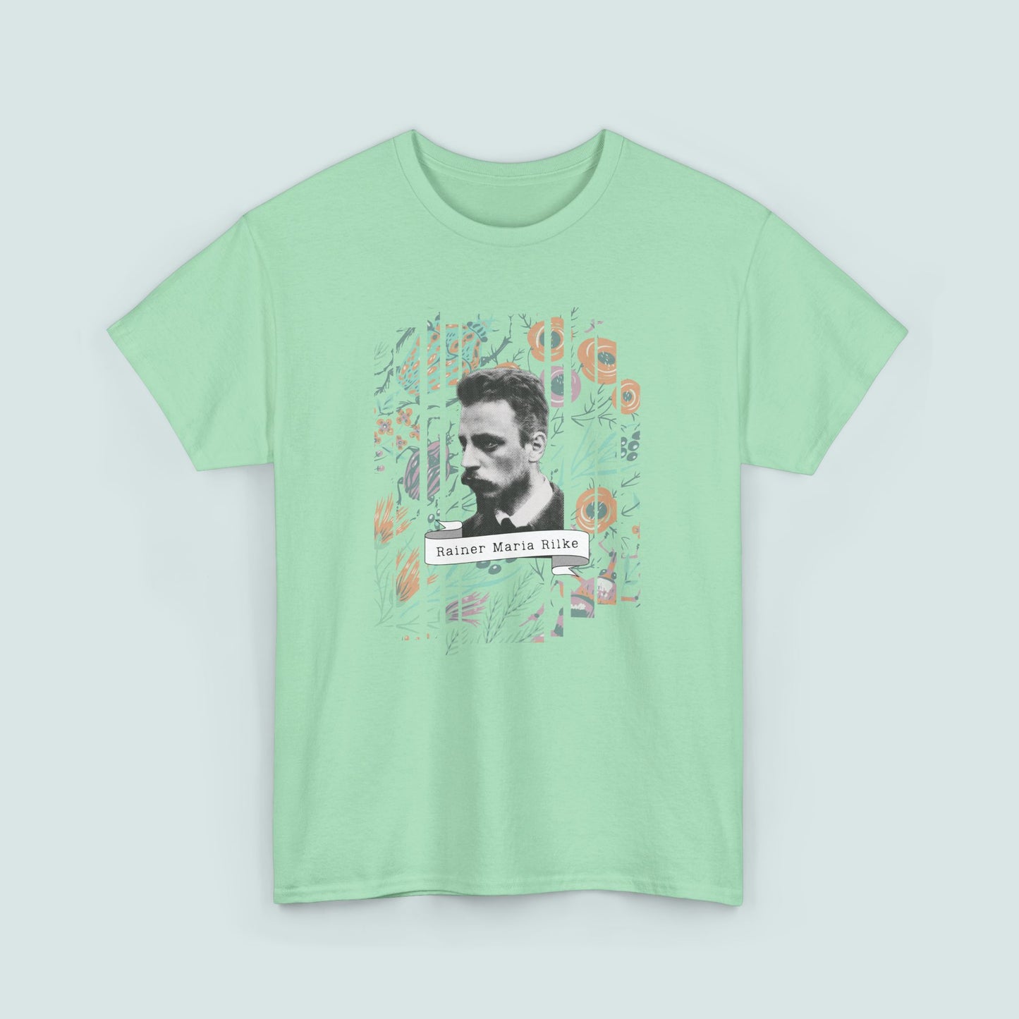 Rainer Maria Rilke Poetry Tee, Literary T-Shirt, Poetry Gift, Poet T-Shirt, Writer Gift, Floral