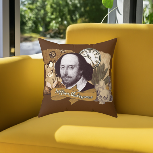 Shakespeare Throw Pillow | Literary Pillow | Shakespeare Home Decor | Gift for Writers | Cozy Reading Nook | Unique Decorative Cushion